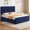 coucheta Upholstered Platform Bed Frame with 4 Storage Drawers Diamond Stitched Button Tufted Headboard Wooden Slats Support - 4 of 4
