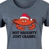 Women's - Instant Message - Not Naughty Just Crabby Christmas Graphic T-shirt Dress - 2 of 4