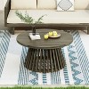 MOEPISY Outdoor Acacia Wood Patio Coffee Table, Round Coffee Table For Backyard, Lawn, Balcony, Grey Finish - 3 of 4