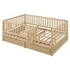 NicBex Twin Size Wooden Daybed, Modern Sofa Bed Frame with 2 Storage Drawers, Fence and Door for Boy and Girl - 4 of 4