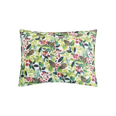 Full Cotton Reversible White Botanical Quilt Set