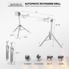 ROVSUN 46" Electric Rotisserie Grill, Pig Lamb Spit Roaster Stand Rotisserie 176 Lbs Capacity, Charcoal Rotisserie Grill Kit Stainless Steel - 3 of 4