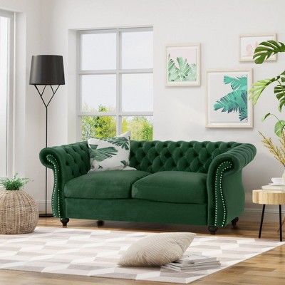NicBex Classic Chesterfield Sofa Bed, Loveseat Sofa with Nailhead Trim & Rolled Arms for Bedroom,Living Room