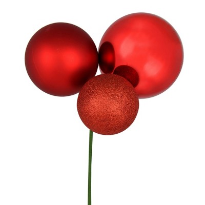 Vickerman 18" Ball Ornament Christmas Pick, 2 per Bag