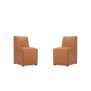 Set of 2 Anna Modern Square Faux Leather Dining Chairs - Manhattan Comfort - 1 of 4