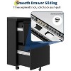 3-Drawer File Cabinet Black Cold Rolled Steel 0.6mm Thickness H103W38D45cm Double Key Office Document Storage - 2 of 4