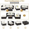 Tangkula 5-Piece Patio Rattan Conversation Set Ourdoor Sectional Cushioned Sofa with Table - 2 of 4