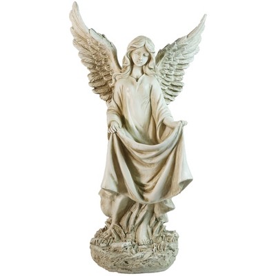 Northlight 23.25" Standing Religious Angel Outdoor Patio Garden Bird Bath or Feeder Statue - Ivory