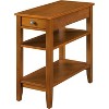 HomeStock Belmont Three Tier End Table with Hidden Storage Drawer, Two Shelves and Nickel Knob Perfect for Organizing Essentials - 2 of 4