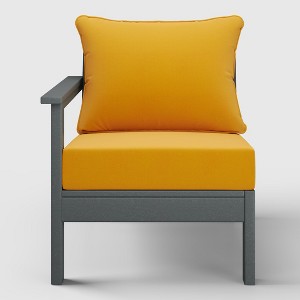 WestinTrends  Avalon Outdoor Patio HDPE Left Arm Facing Sectional Corner Club Chair with Patio Cushions - 1 of 4