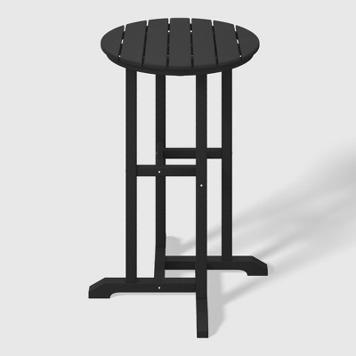 Black HDPE 37" Round Outdoor Patio Bistro Table