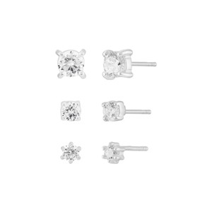 Silpada 'Stack ‘Em Up' Sterling Silver Cubic Zirconia Studs, Set of 3 - 1 of 4