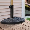 Outsunny 20lbs Half Round Patio Umbrella Base Outdoor Decorative Resin Parasol Stand Holder for 1.5", 1.9" Pole, for Lawn, Deck, Backyard, Garden - 2 of 4