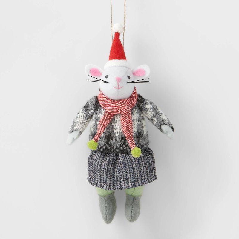 Dressed Mouse with Pink Scarf Christmas Tree Ornament - Wondershop&#8482;, 1 of 4