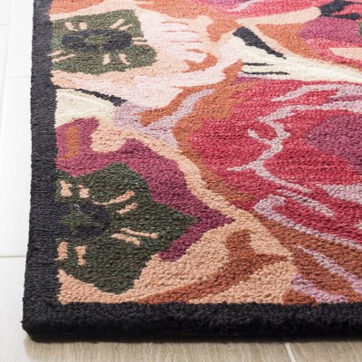 Handmade Red Floral Wool 8' x 10' Area Rug