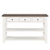 Lyngins Vintage American Console Table with 3 Drawers+2 Lower Shelves, Solid Pine Frame, Distressed Wood Grain Entryway Table, Entryway Sofa Table - 3 of 4
