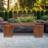 Leigh Country Multifunctional Durable Stained Finish Hardwood Bench with Planter Boxes, Hardware, and 350 Pound Weight Capacity, Tan - 4 of 4