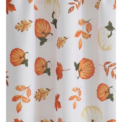 White Polyester Autumn Harvest Kitchen Curtain Set