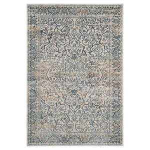 Cream Floral Loomed Accent Rug 4
