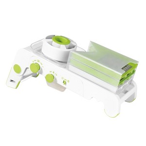 Starfrit Cubing Pro Mandoline Slicer with Storage Box, White with Green - 1 of 4