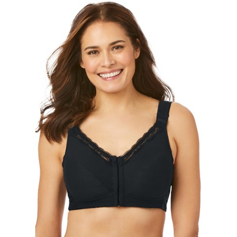 Comfort Choice Women's Plus Size Front-Close Cotton Wireless Posture Bra - image 1 of 4