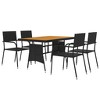vidaXL Patio Furniture Set 9 Piece Table and Chair with Cushions Poly Rattan - 3 of 4