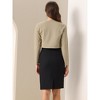 INSPIRE CHIC Women's Solid Open Front Curved Hem Stretchy Fabric Crop Bolero Shrug - 4 of 4