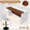 Modern Black Kitchen Island Dining Table with LED Lights and 2 Brown Bar Stools, Faux Marble Counter Height Set for Eat-in Kitchen-3irtyhousy - 4 of 4