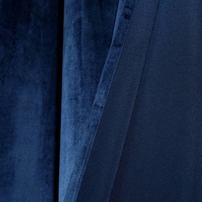 Navy Velvet Blackout Grommet Window Curtain Panels