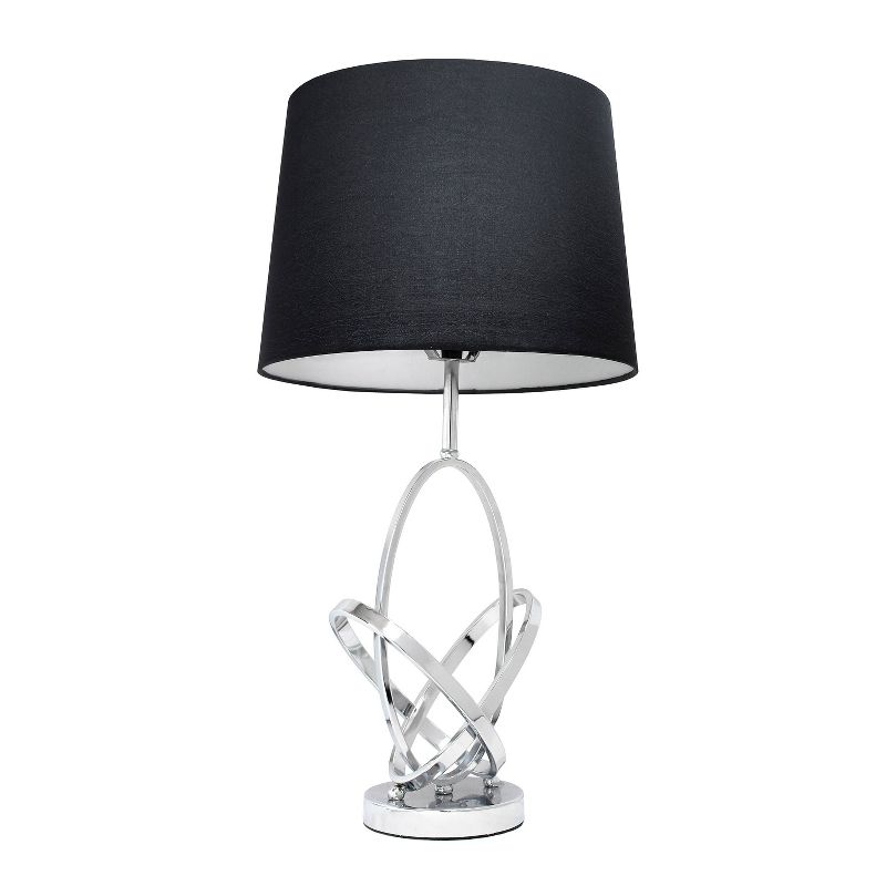Mod Art Polished Table Lamp with Shade Metallic Silver - Elegant Designs, 1 of 5