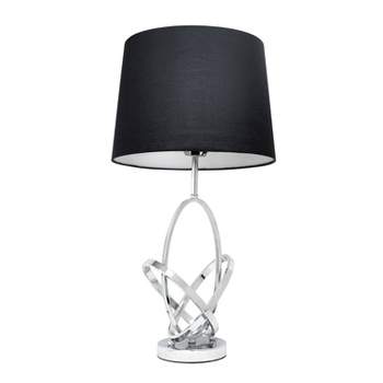 Mod Art Polished Table Lamp with Shade Metallic Silver - Elegant Designs