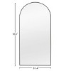 Muselady Arched Black Floor Mirror,Black Aluminum Frame Finish Large Arch-Crowned Top Rectangle Full Length Floor Mirror with Stand-The Pop Home - 4 of 4