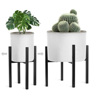 Sorbus Adjustable Metal Plant Stand – Mid Century Style Flower Pot Holder, 10 to 16 Inches Planter Stand for Modern Home Décor, Houseplants - 1 of 4