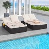 Costway Outdoor Patio Daybed PE Wicker Double Chaise Lounge with Adjustable Backrests - 4 of 4
