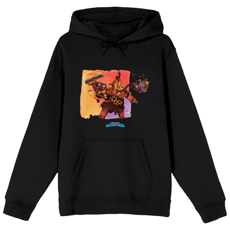 Minecraft Legends Portal Guard Long Sleeve Black Adult Hooded Sweatshirt, 1 of 4