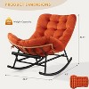 2PCS Papasan Rocking Chair with Footrest, Oversized PE Rattan Lounge Chair with Removable Cushion, for Patio & Living Room - 2 of 4