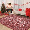 GustoWave Christmas Non Shedding Xmas Decorative Throw Rug for Living Room, Bedroom, Red - 2 of 4