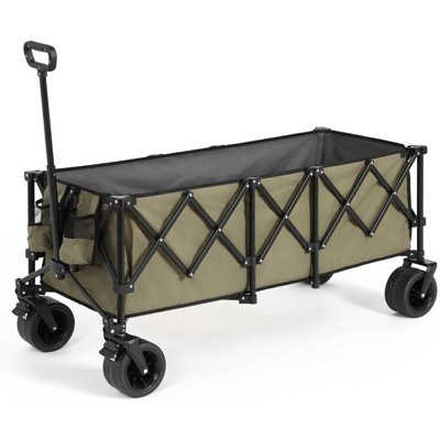BEAFUP Extra Long 300L Wagon Cart Collapsible,with 220LB Weight Capacity & All-Terrain Wheels – Utility Cart for Camping,for Families,Outdoor