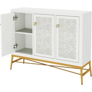 Tribesigns Modern Sideboard Buffet Cabinet, 45" Kitchen Storage Cabinet with 3D Printed Shell Finish and Adjustable Shelves for Living Room - 1 of 4