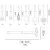 Itopfox 8-Piece Stainless Steel Kitchen Utensil Set with Stand, Includes Ladle, Skimmer, Slotted Turner, Pasta Server, Serving Spoon, Potato Masher - 2 of 4