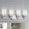 Sunset Lighting Arden 4-Light Vanity 100W Clear Seedy Steel Round Glass,  Bright Satin Nickel Finish - 2 of 3