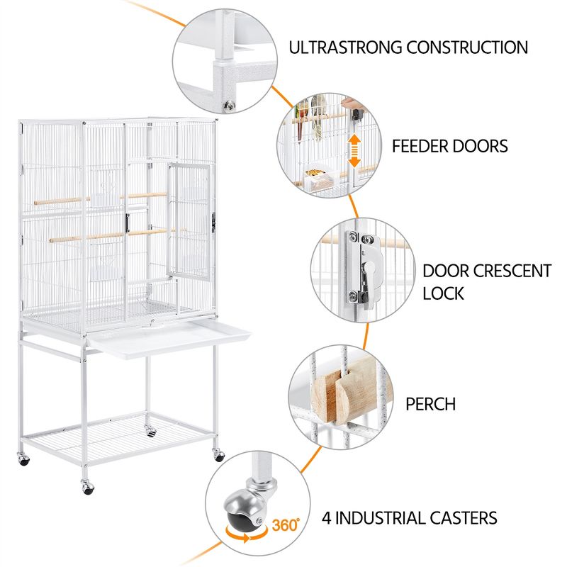 Yaheetech 54"H Mobile Large Bird Cage Parrot Cage for Small Animal, 5 of 9