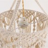 DORESshop Bohemian 1-Light White Pendant Light with Adjustable Macrame Rattan Lamp Shade and Length, Plug-In - 3 of 4