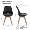 ORRD Set of 4 Medieval Modern Dining Chairs, Black Kitchen & Dining Room Chairs with Wooden Legs - 2 of 4