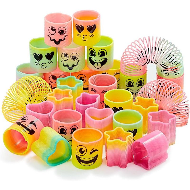 30Pcs Spring Toy Rainbow Party Favors, Mini Coil Spring Toy, Fidget Stress Coil Springs Bulk Toys for Carnival Prize Birthday, Goodie Bag Stuffers, 1 of 10