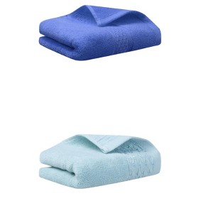 REGALWOVEN Solid Textured Cotton Absorbent Soft Bathroom Hand Towel 13" x 30"/14" x 30" 2 Packs - 1 of 4