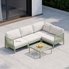 WestinTrends Playa Modern 4-Piece Polypropylene Resin Modular L Shaped Patio Furniture Sectional, Green - 2 of 4