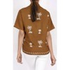 LA LEELA Women's Casual Solid Short Sleeve Blouse Shirt TShirts Button Up Dress Tops Tee Shirts Hawaiian Blouses for Women - 2 of 4