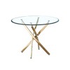 36" Round Glass Dining Table, Modern Dining Table With Tempered Glass Tabletop And Stainless Steel Legs - 2 of 3