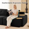 QingMoon 117" L-Shaped Sectional Sofa, Corduroy 3-Seater Couch with Pearl-like Piping and Tufted Design for Living Room and Apartment, No Assembly - 3 of 4